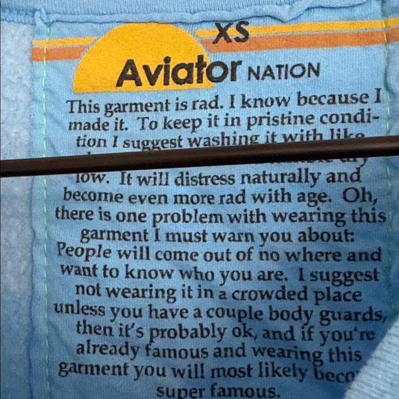 Aviator Nation Rugby Stitch Crop Sweatshirt - Picture 2 of 5